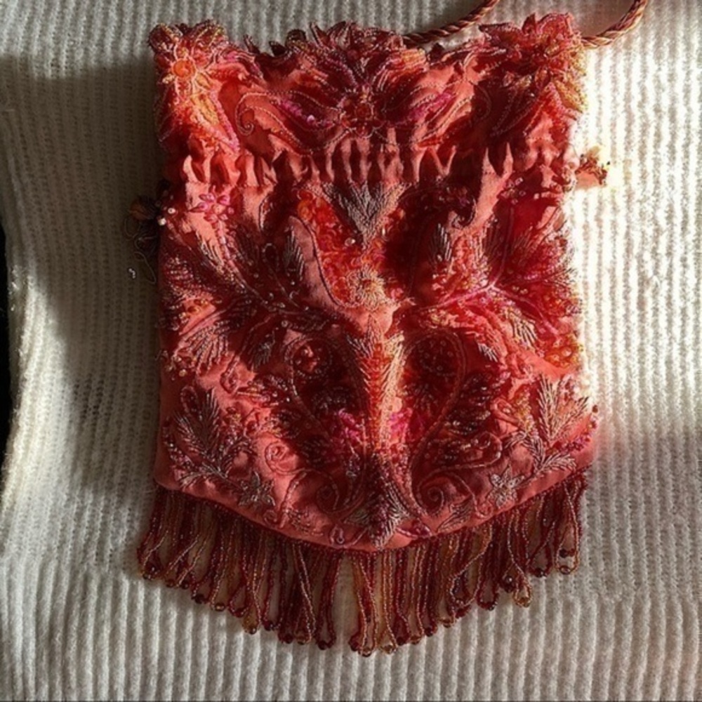 Beaded drawstring pouch/satchel​